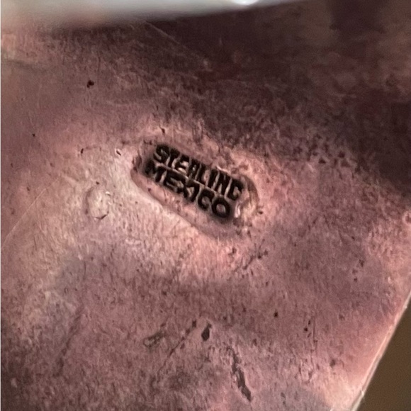 Vintage sterling silver hinged artisan bracelet Aztec Inca UNIQUE comfortable - Picture 6 of 9